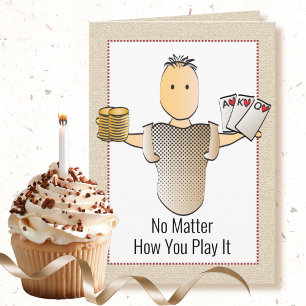 60th Funny Gambling Poker Cartoon Birthday  Card