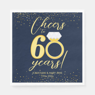 60th Gold Wedding Anniversary Cheers Napkin