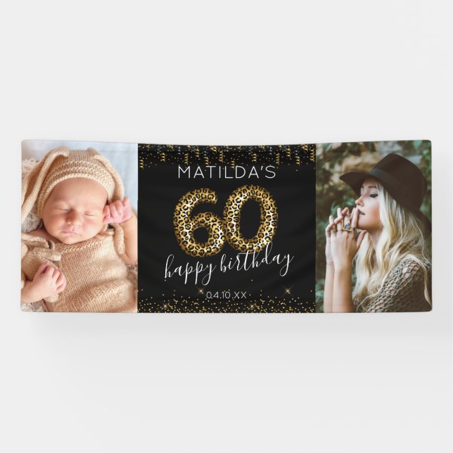 60th Happy Birthday Photo Banner (Horizontal)