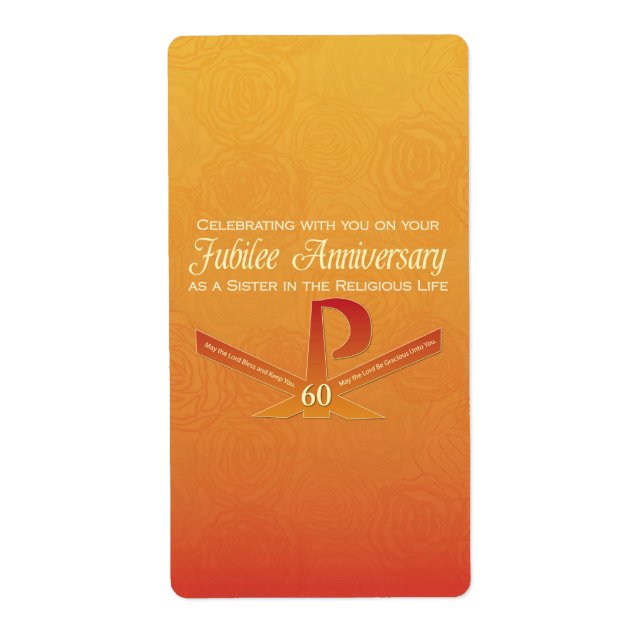 60th Jubilee Anniversary Nun Pax Cross, Orange (Front)