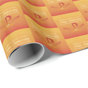 60th Jubilee Anniversary Nun Pax Cross, Orange Wrapping Paper