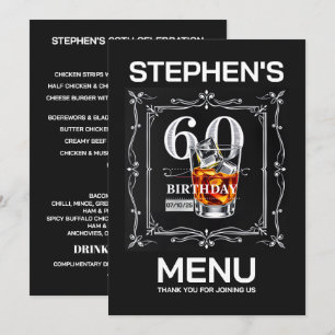 60th menu invitation