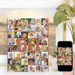 60th or Any Age Photo Collage Big Birthday Card<br><div class="desc">Photo template big birthday card which you can customise for any age and add up to 40 different photos. The sample is for a 60th Birthday which you can edit and you can also personalise the message inside and record the year on the back. The photo template is ready for...</div>