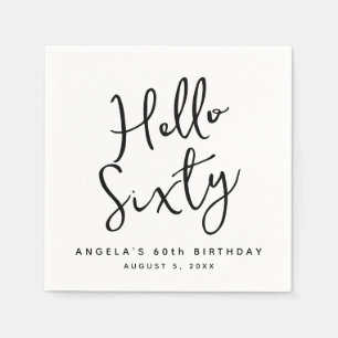 60th party paper decoration, elegant calligraphy  napkin