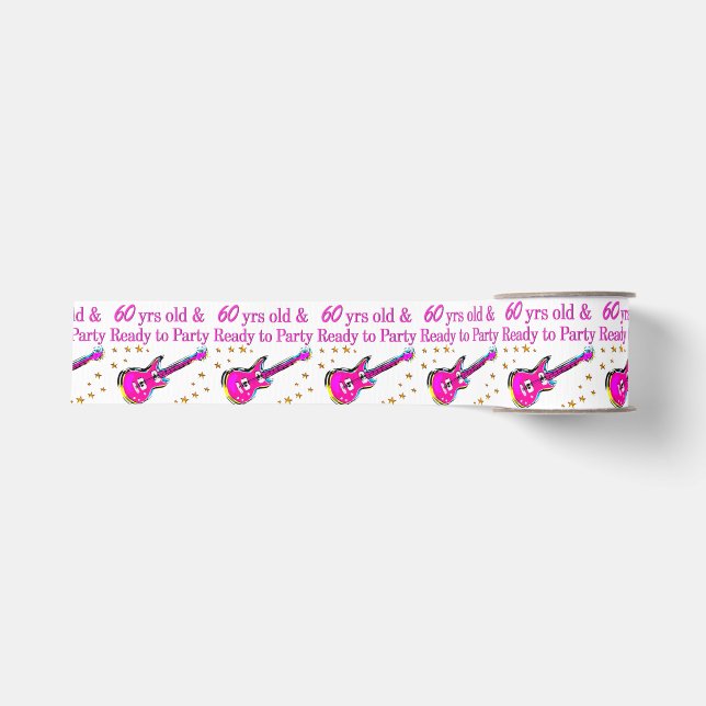 60TH ROCK STAR GROSGRAIN RIBBON (Front)