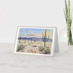 60th Scenic Cactus Countryside Birthday Card