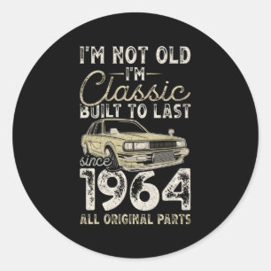 60Th Since 1964 Car 60 Classic Round Sticker