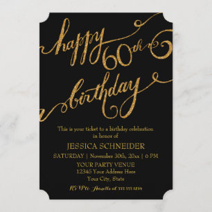 60th, Sixtieth Birthday Party Ticket Celebration Invitation