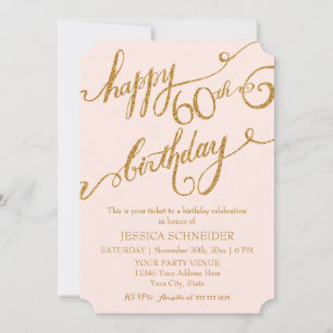 60th, Sixtieth Birthday Party Ticket Celebration Invitation
