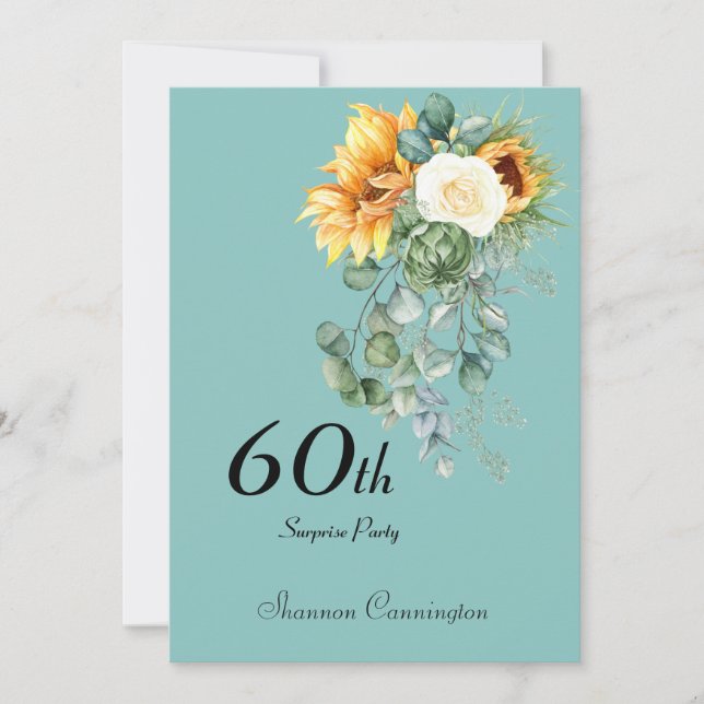 60th Sunflower Surprise Birthday Party Invitation (Front)