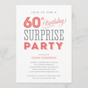 60th Surprise Birthday Invitations