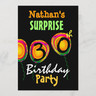 60th SURPRISE Birthday Party Balloons Invitation