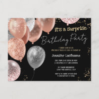 60th Surprise Birthday Party Glitter Balloons