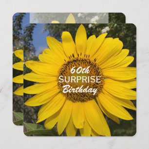 60th Surprise Birthday Party Sunflower Invitation