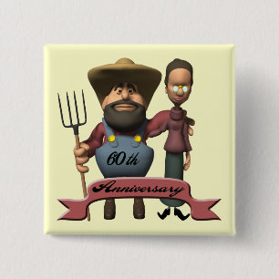 60th Wedding Anniversary Button