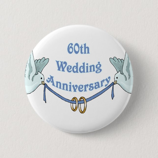60th Wedding Anniversary Button (Front)