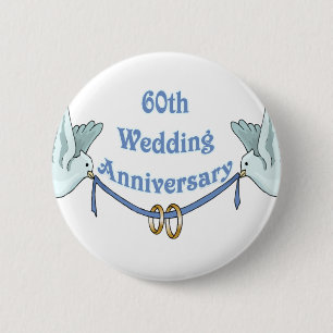 60th Wedding Anniversary Button