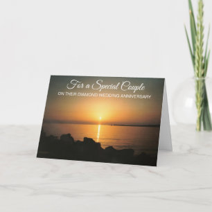 60th Wedding Anniversary Card Sunset