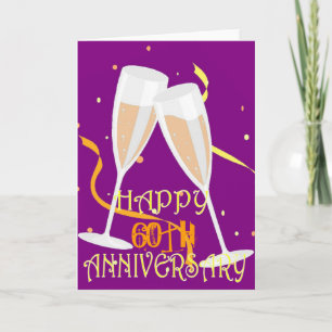 60th wedding anniversary champagne celebration card