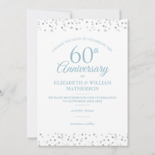 60th Wedding Anniversary Change the Date Confetti Invitation