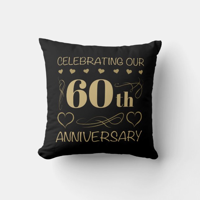 60th Wedding Anniversary Cushion (Front)
