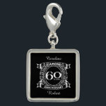 60th wedding anniversary diamond crest charm<br><div class="desc">A romantic design to celebrate your 60th year of marriage. If you would like any help customising this design please contact me, their is an ask this designer button, just below this text. This sixtieth, 60 years wedding anniversary crest has the text diamond as that is the traditional gift for...</div>