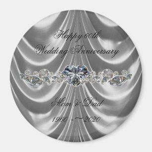 60th Wedding Anniversary Diamond Heart Magnet