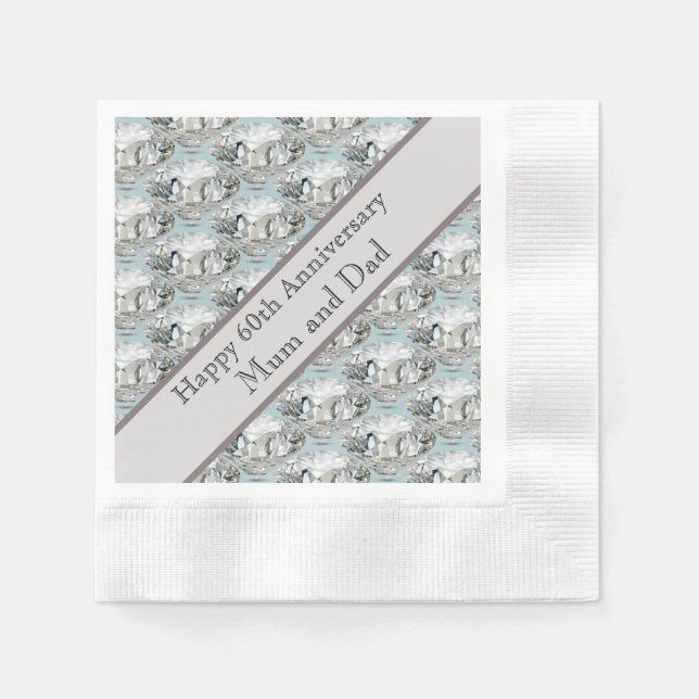 60th Wedding Anniversary Diamond   Napkin (Front)