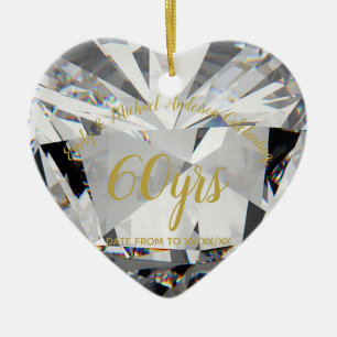 60th Wedding Anniversary Diamond PHOTO Gift Ceramic Ornament