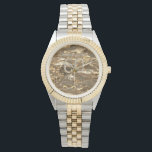 60th Wedding Anniversary Diamond Wedding Gold Chic Watch<br><div class="desc">60th Wedding Anniversary Diamond Wedding Anniversary Gold Look Background Number 60 in Diamonds Look Typography Elegant Gift for 60th Anniversary Couple,  Watch,  you can add names and date.

To create the gold look background I used an image from myfreetextures.com</div>
