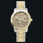 60th Wedding Anniversary Diamond Wedding Gold Chic Watch<br><div class="desc">60th Wedding Anniversary Diamond Wedding Anniversary Gold Look Background Number 60 in Diamonds Look Typography Elegant Gift for 60th Anniversary Couple,  Watch,  you can add names and date.

To create the gold look background I used an image from myfreetextures.com</div>