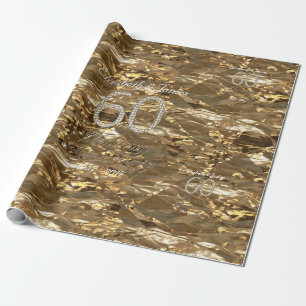 60th Wedding Anniversary Diamond Wedding Gold Chic Wrapping Paper