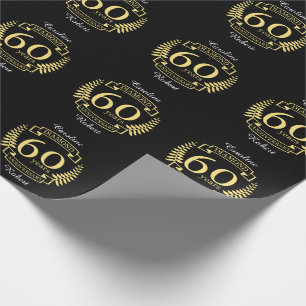60th Wedding ANNIVERSARY diamond yellow Wrapping Paper