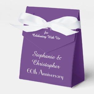60th Wedding Anniversary Favour Box, Purple Box