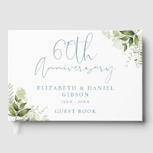 60th Wedding Anniversary Floral Greenery Guest Book