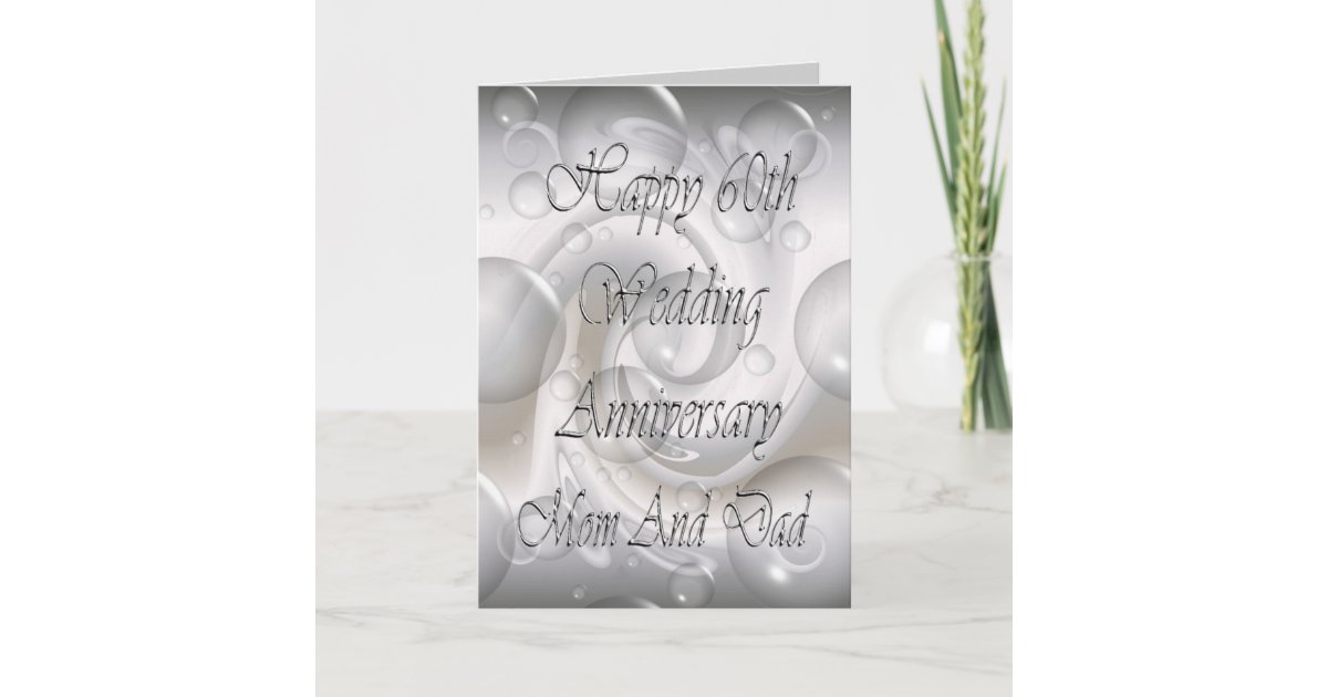 60th Wedding Anniversary For Mum And Dad Card Zazzle Com Au