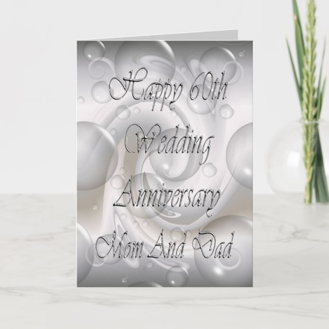 60th Wedding Anniversary For Mum And Dad Card (Front)