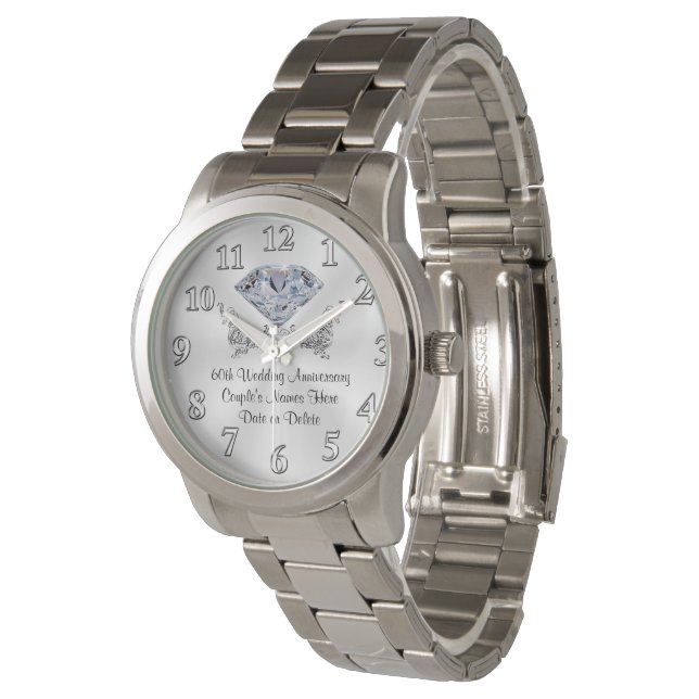 60th Wedding Anniversary Gifts for Her Traditional Watch (Angled)