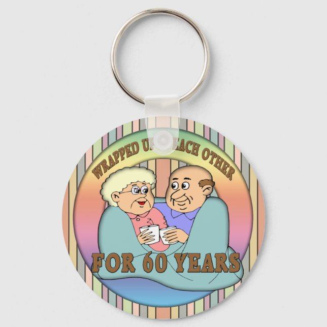 60th Wedding Anniversary Gifts Key Ring (Front)