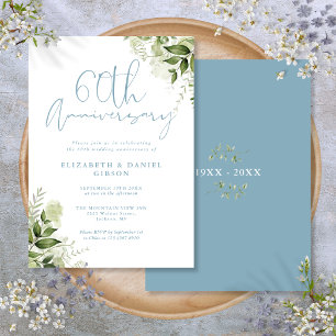 60th Wedding Anniversary Greenery Floral Invitation