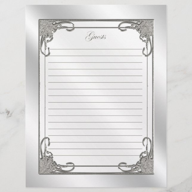 60th Wedding Anniversary Guest List (Front)
