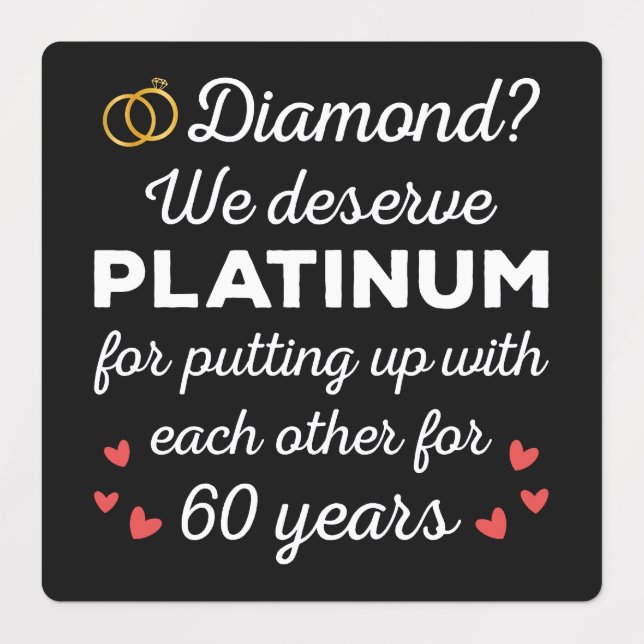 60th Wedding Anniversary I - Diamond Funny Couple (Design 1)