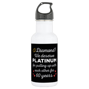 60th Wedding Anniversary I - Diamond Funny Couple 532 Ml Water Bottle