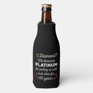60th Wedding Anniversary I - Diamond Funny Couple Bottle Cooler