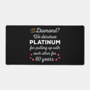60th Wedding Anniversary I - Diamond Funny Couple Desk Mat