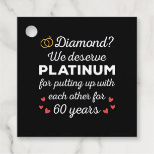 60th Wedding Anniversary I - Diamond Funny Couple Favour Tags