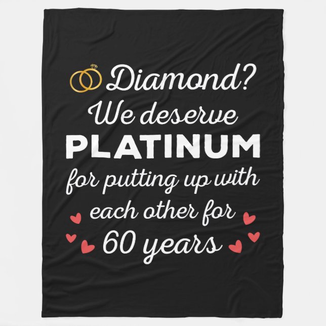 60th Wedding Anniversary I - Diamond Funny Couple Fleece Blanket (Front)