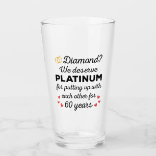 60th Wedding Anniversary I - Diamond Funny Couple Glass