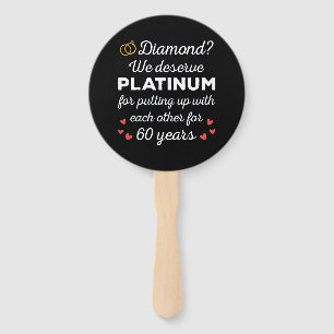 60th Wedding Anniversary I - Diamond Funny Couple Hand Fan