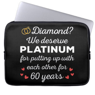60th Wedding Anniversary I - Diamond Funny Couple Laptop Sleeve